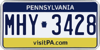 PA license plate MHY3428