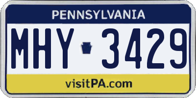 PA license plate MHY3429