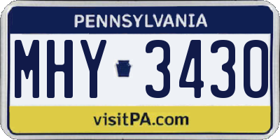 PA license plate MHY3430