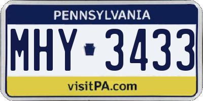 PA license plate MHY3433