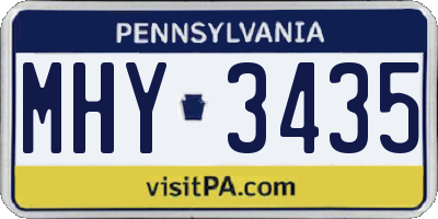 PA license plate MHY3435