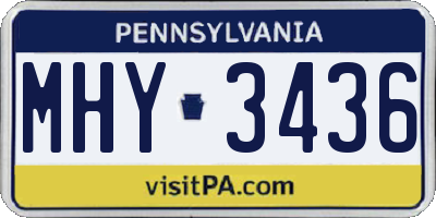 PA license plate MHY3436