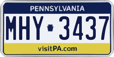 PA license plate MHY3437