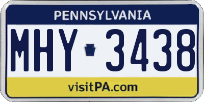 PA license plate MHY3438