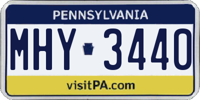 PA license plate MHY3440