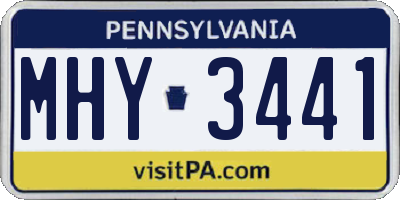 PA license plate MHY3441