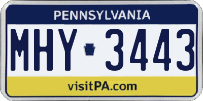 PA license plate MHY3443
