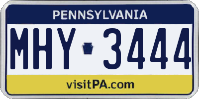 PA license plate MHY3444