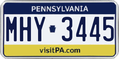 PA license plate MHY3445