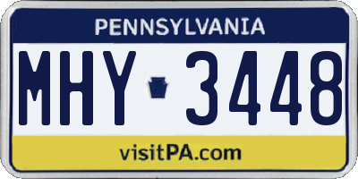 PA license plate MHY3448