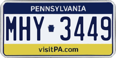PA license plate MHY3449
