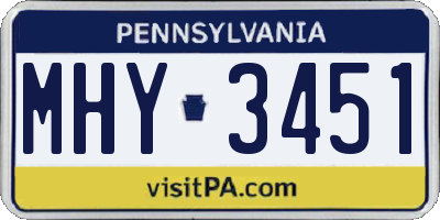 PA license plate MHY3451