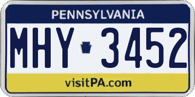 PA license plate MHY3452