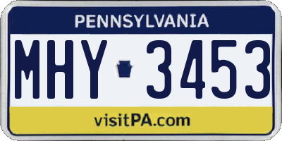 PA license plate MHY3453