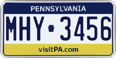 PA license plate MHY3456