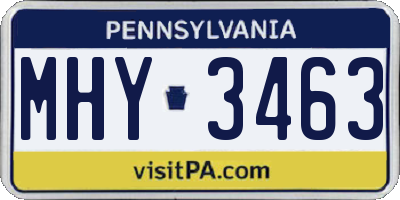 PA license plate MHY3463