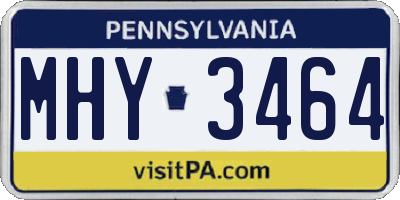 PA license plate MHY3464