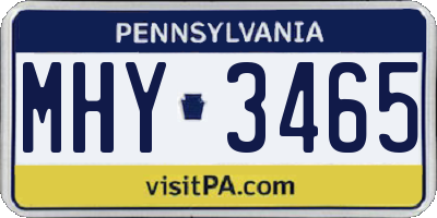PA license plate MHY3465