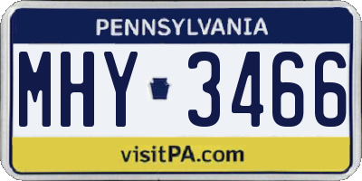 PA license plate MHY3466