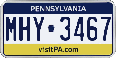 PA license plate MHY3467