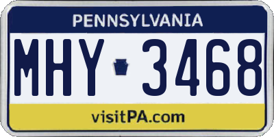 PA license plate MHY3468