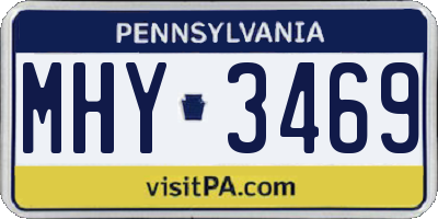 PA license plate MHY3469