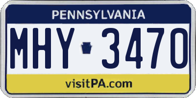 PA license plate MHY3470