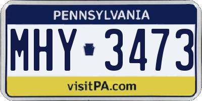 PA license plate MHY3473
