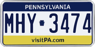 PA license plate MHY3474