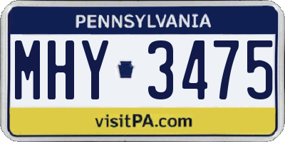 PA license plate MHY3475