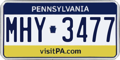 PA license plate MHY3477