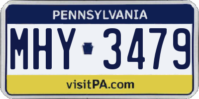 PA license plate MHY3479