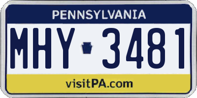 PA license plate MHY3481