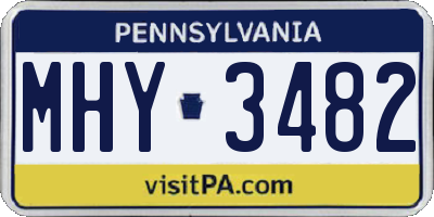 PA license plate MHY3482