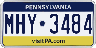 PA license plate MHY3484