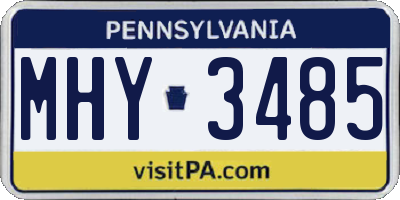 PA license plate MHY3485