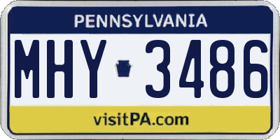 PA license plate MHY3486