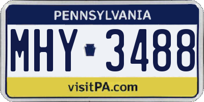 PA license plate MHY3488