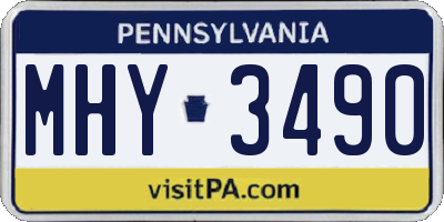 PA license plate MHY3490