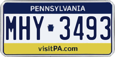 PA license plate MHY3493