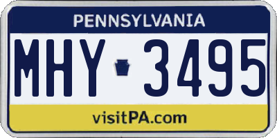 PA license plate MHY3495