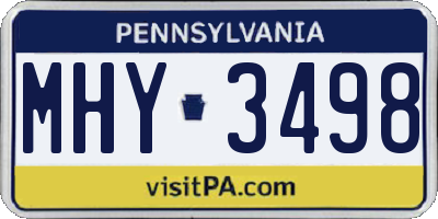 PA license plate MHY3498