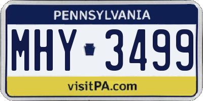 PA license plate MHY3499