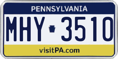 PA license plate MHY3510