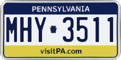 PA license plate MHY3511