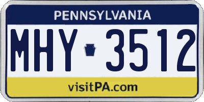 PA license plate MHY3512