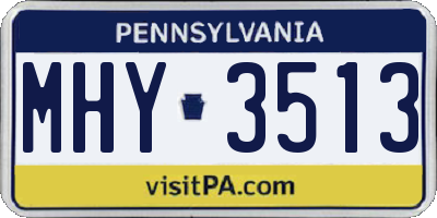 PA license plate MHY3513