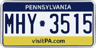 PA license plate MHY3515