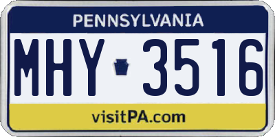 PA license plate MHY3516