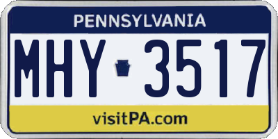 PA license plate MHY3517